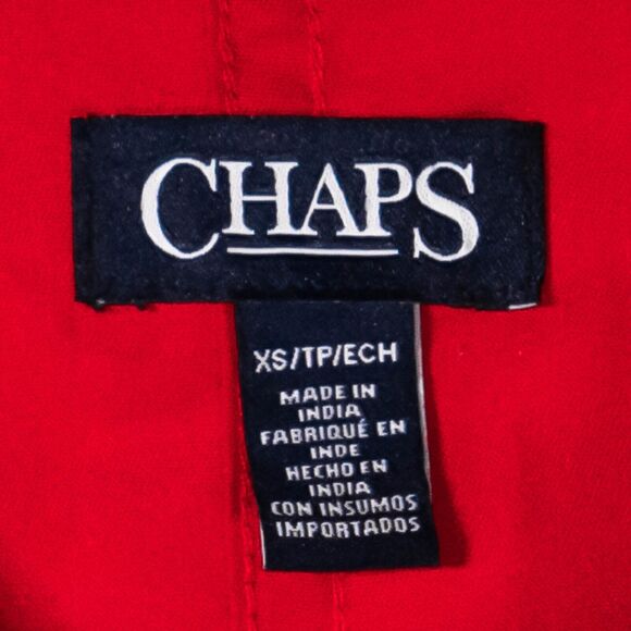 Chaps Ralph Lauren Women's Shirt Button Up Red Drawstring Long Sleeve Jacket XS - Picture 3 of 9